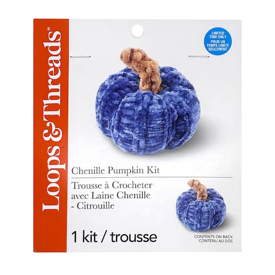 Chenille Pumpkin Crochet Kit with Knitting Loom by Loops & Threads